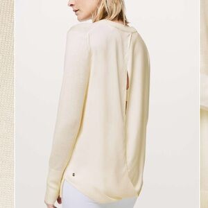 Lululemon Still At Ease Cashlu Knit Pullover Sweater in Angel Wing Cream Size 6